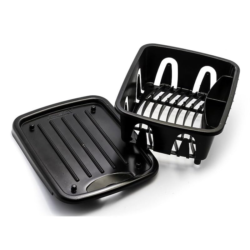 Camco 43512 New Black Mini Dish Drainer and Tray