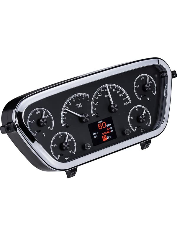 Dakota Digital Customizable Dash Gauge Kit 53-55 Ford Pickup Truck Black Alloy HDX-53F-PU-K