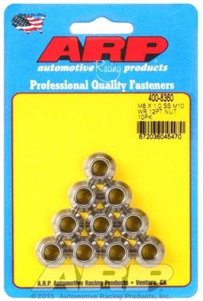 ARP 400-8360 M10 Socket M8 x 1.00 12PT Nut Kit