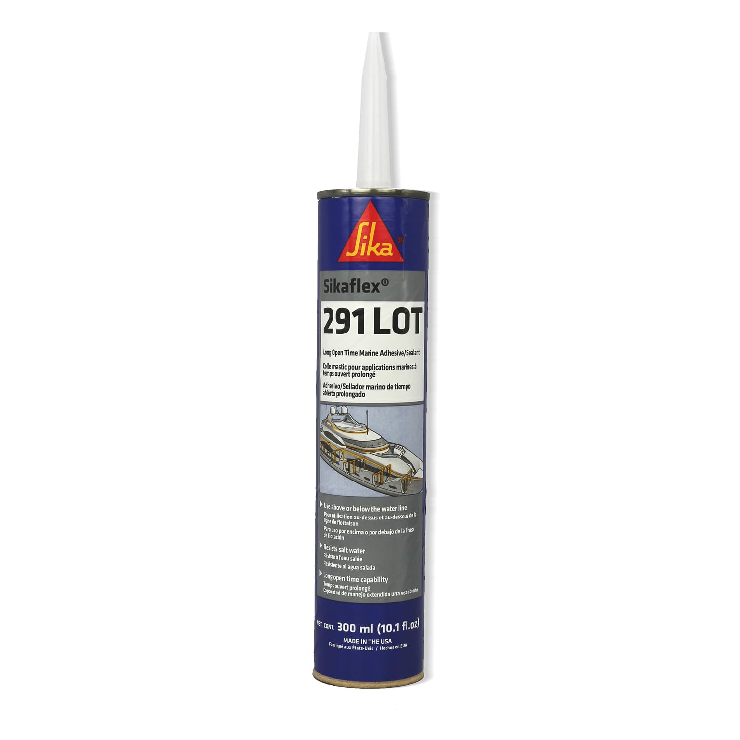 Sikaflex-291 LOT, Marine Adhesive & Sealant, Mahogany, Long Open Time PU Sealant, All-Purpose for Above/Below Water Line, NSF Approved 10.1 fl oz