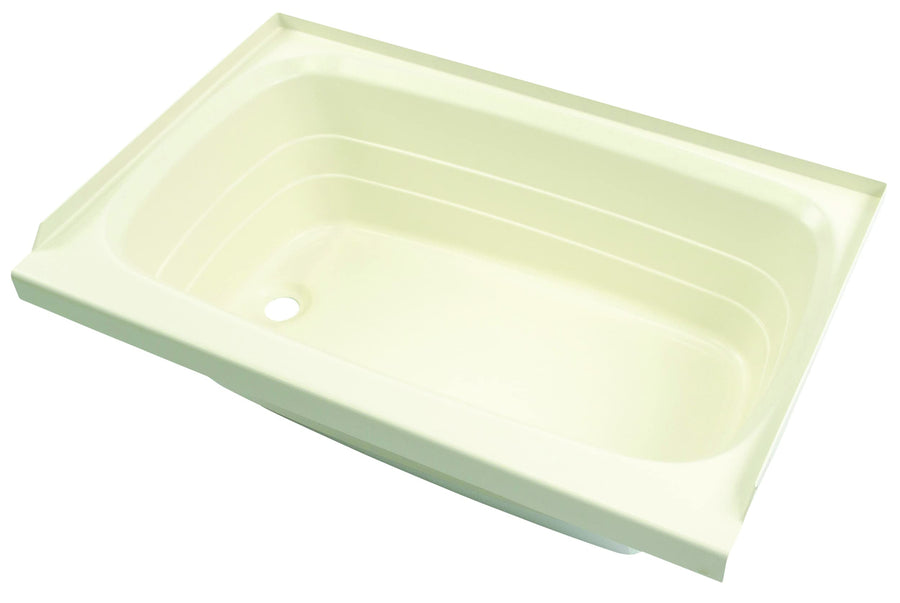 24" x 36" Lippert Replacement Parchment Bathtub with Left Drain, Scratch-Resistant ABS Acrylic for RVs, Travel Trailers, 5th Wheels, Motorhomes - P2436LHSPK