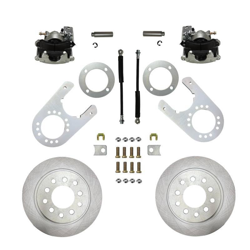 Leed Brakes Brake System, Rear Disc Conversion, 1 Piston Caliper, 11.5 in Rotors, Iron, Natural, compatible with GM Fullsize Truck 1988-98, Kit