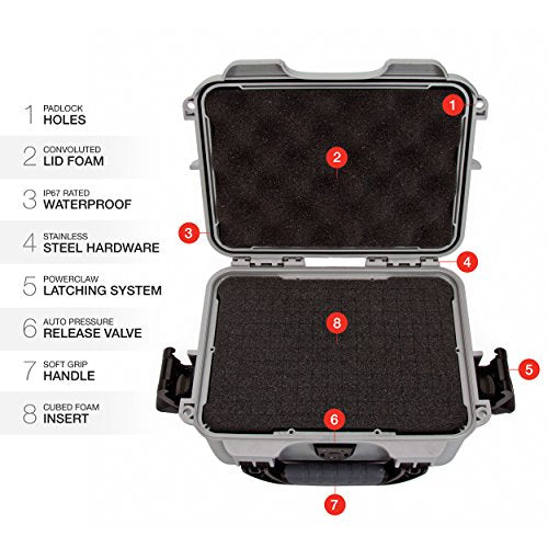 Silver Nanuk 904 Waterproof Hard Case with Foam Insert