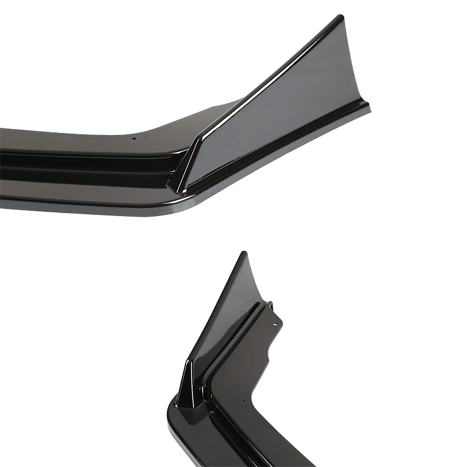 Glossy Black Spec-D Tuning Front Bumper Lip Spoiler Splitter Body Kit 3PC Compatible with 2014-2017 Infiniti Q50 Sport