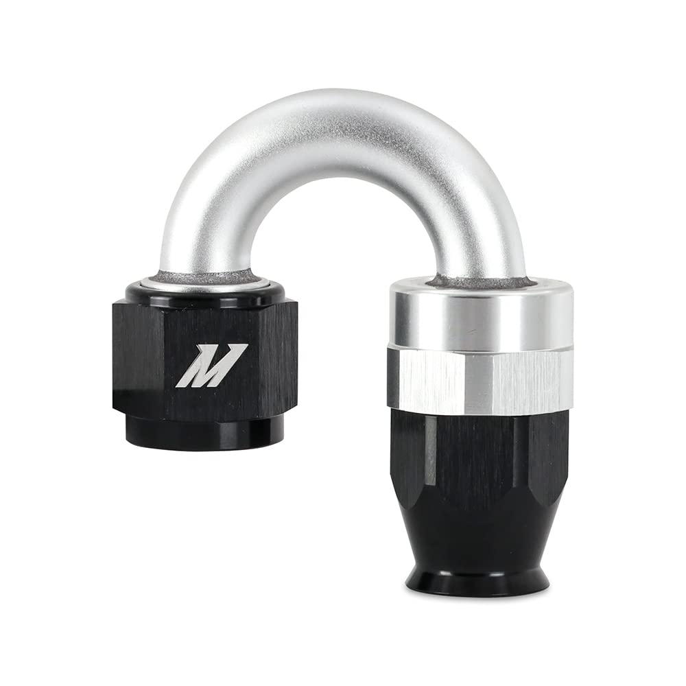 -4AN Braided Line Fitting, Mishimoto PTFE, 180 Degree