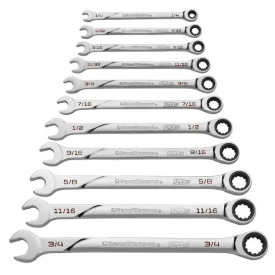 Universal Spline GEARWRENCH XL Ratcheting Combination SAE Wrench Set - 86450