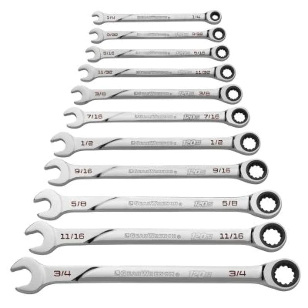 Universal Spline GEARWRENCH XL Ratcheting Combination SAE Wrench Set - 86450