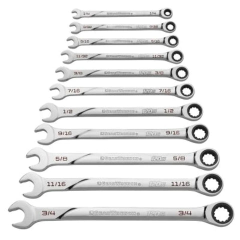 Universal Spline GEARWRENCH XL Ratcheting Combination SAE Wrench Set - 86450