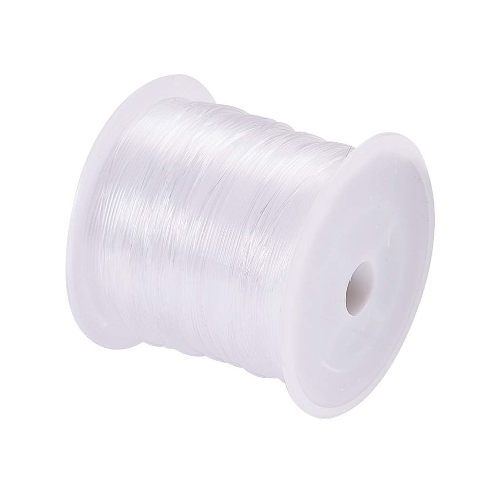 20 Yards JEWELEADER Clear Invisible Craft Nylon Thread 0.6mm Monofilament Fishing Line Bead String Cord for Gemstone Jewelry DIY Making Bracelet Hanging Decoration Sewing Quilting Hair Weaving
