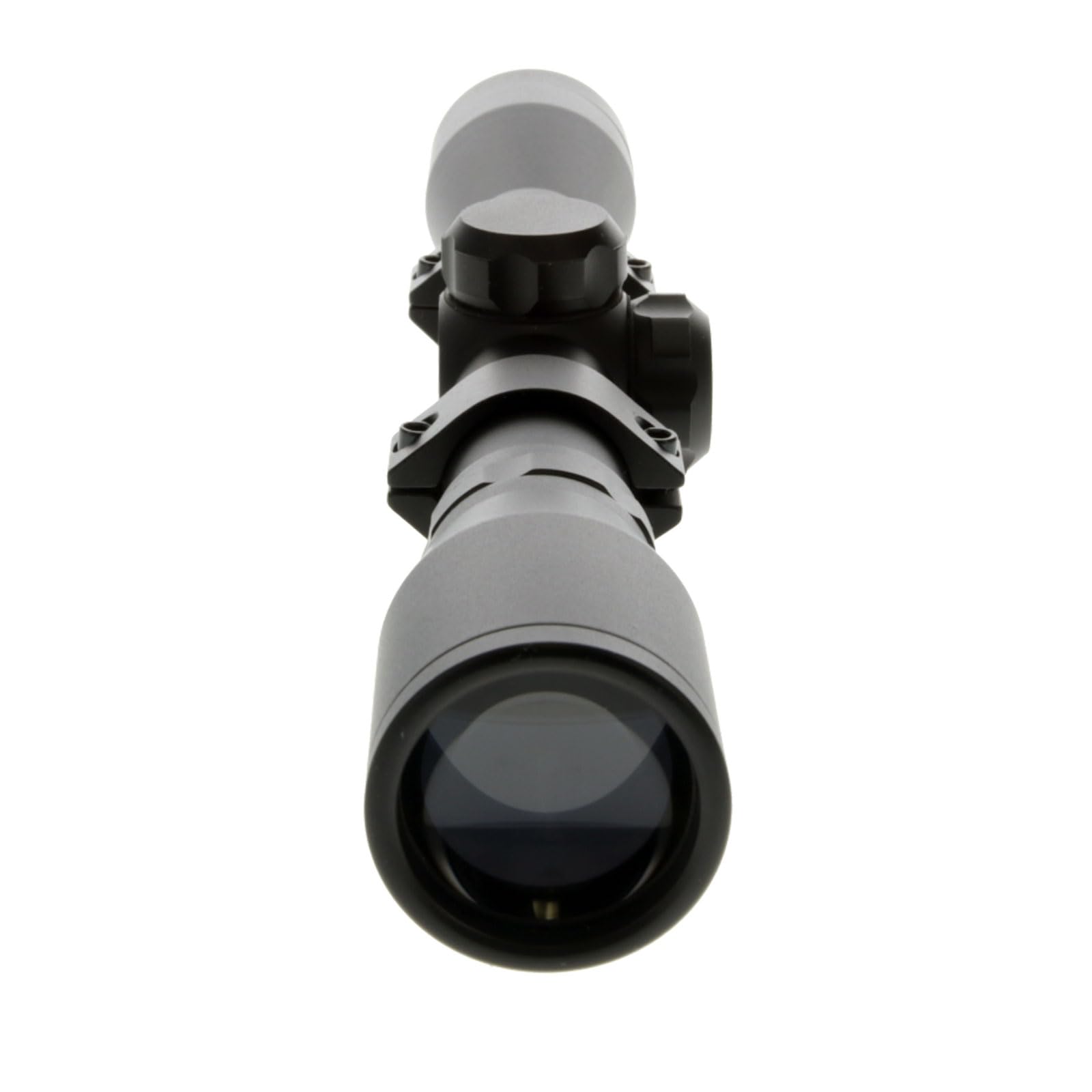 BUCKLINE TRUGLO Tactical Hunting Shooting Durable Waterproof Fogproof 1" Aluminum Tube Riflescope with 3/8" Rimfire Dovetail Mount Rings & Elastic Lens Covers Included, 4 x 32mm, Duplex Reticle