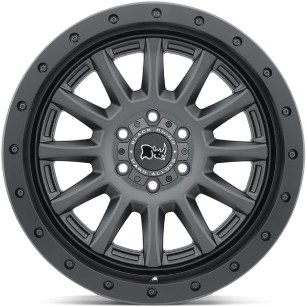 Black Rhino DUGGER Hard Alloys 17X8.5, 6X5.5, 4.04, -18mm GUN BLACK W/ BLACK ROCK GUARD - 1785DGR-86140M12