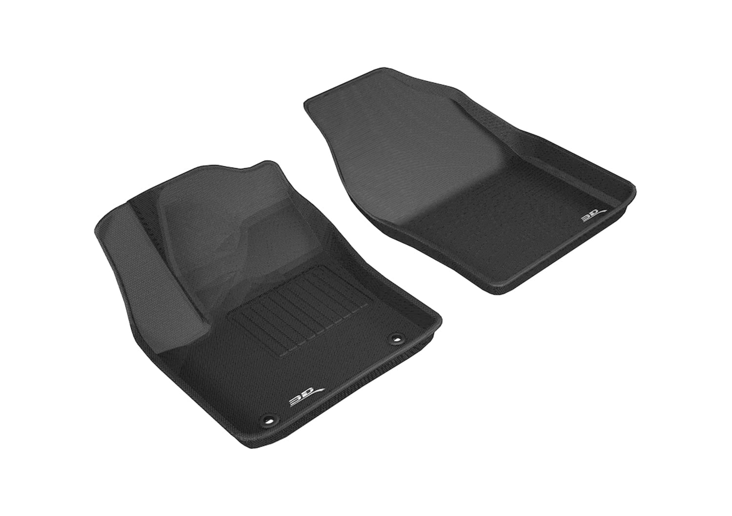 3D MAXpider Custom Fit Front Row All-Weather Floor Mat for Select Toyota C-HR Models - Kagu Rubber (Black)