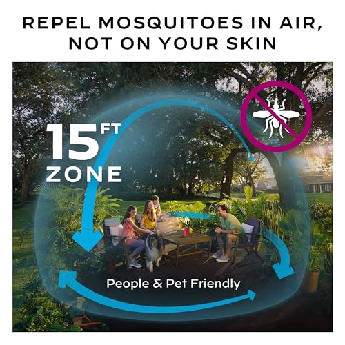 Mosquito Repeller Thermacell Patio Shield; Includes 12-Hour Refill; 15 Foot Zone of Protection; Highly Effective Mosquito Repellent for Patio; Bug Spray Alternative; Scent Free