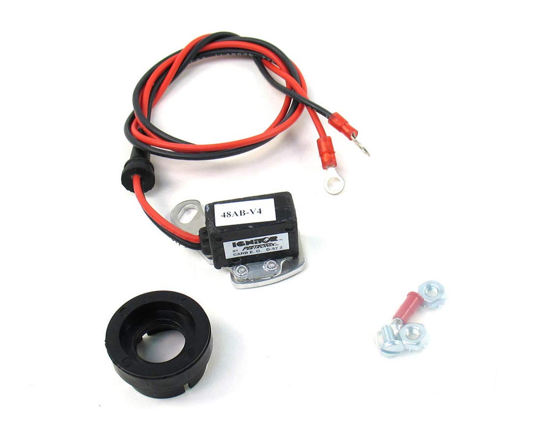 Pertronix Ignitor Kit 1281 For Original Motorcraft Distributors. 8-Cylinder, Single Point, Vacuum Advance, 12-Volt Negative Ground. Typically Found In 1957-74 Ford Vehicles.