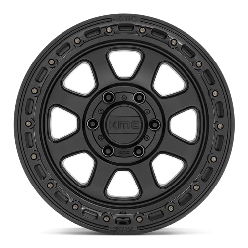 KMC Wheels 20X9 CHASE 5X5.05 0mm SATIN BLACK WITH GLOSS BLACK LIP - KM54829050700