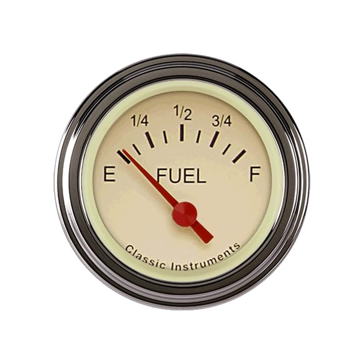 Tetra Classic Instruments TE09TSLF 2-1/8" Fuel Gauge 240-33 Ohm Tan