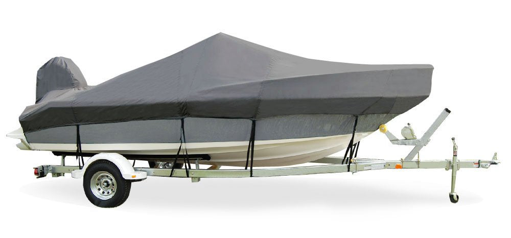 Semi-Custom Trailerite Boat Cover for Offshore Fishing Boats with Inboard/Outboard Motor, Gray (24'5" - 25'4" CL x 102" B)