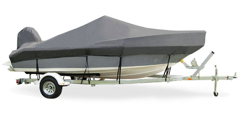 Semi-Custom Trailerite Boat Cover for Offshore Fishing Boats with Inboard/Outboard Motor, Gray (24'5" - 25'4" CL x 102" B)