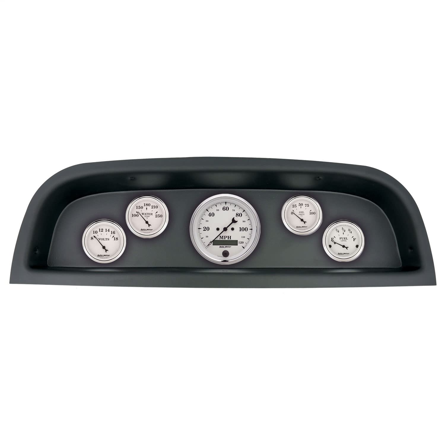 AutoMeter Dash Kit Direct Fit, (3 3/8" X1, 2 1/16" X4), Chevrolet Truck 60-63, Old-TYME White (2102-08)