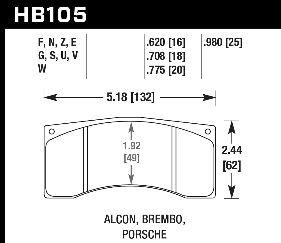 HPS Performance Hawk HB105F.775 Street Brake Pads