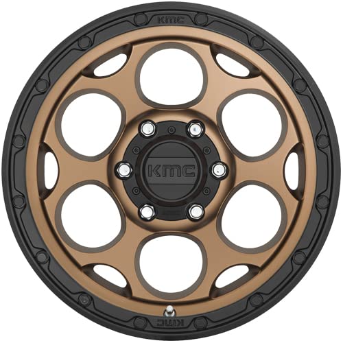 KMC Wheels KM5416 Wheel Matte Bronze with Black Lip Aluminum (17 x 9. inches /6 x 139 mm, -12 mm Offset)