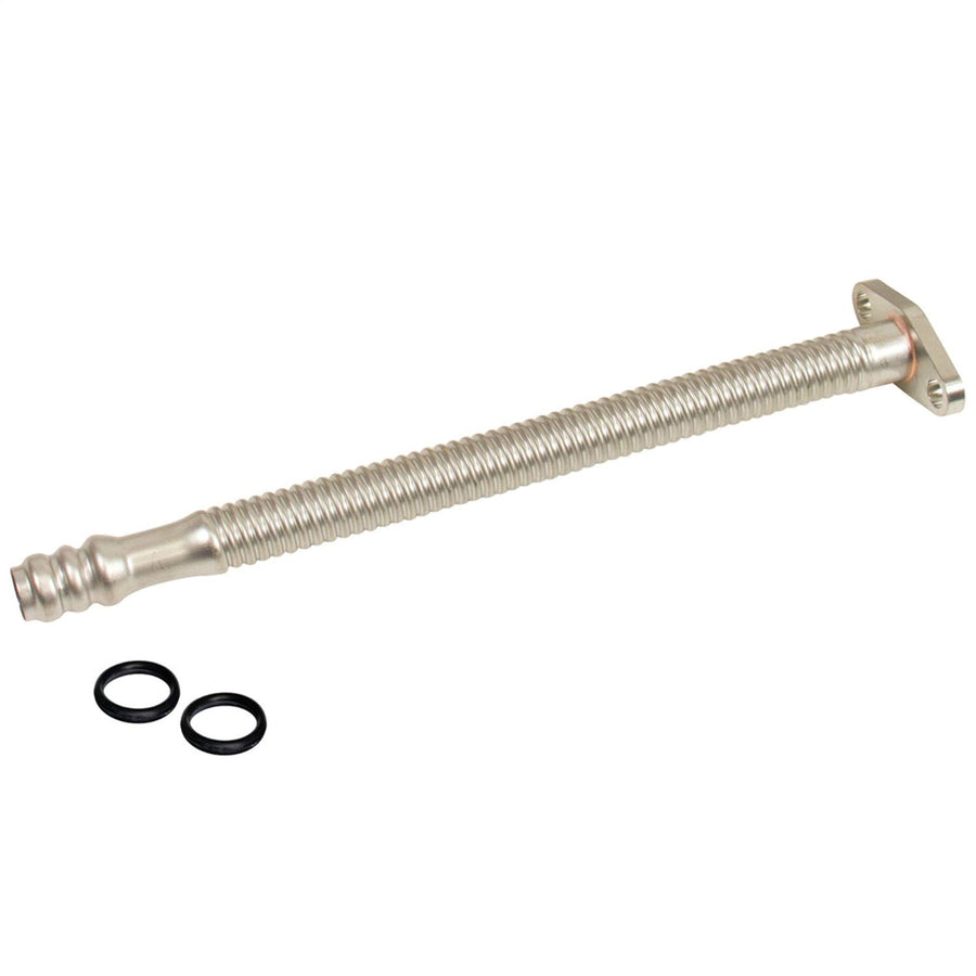 Supercharger Oil Drain Line BD Diesel 1453105 12 in. Flexible Stainless Tubing Designed To Slip Into Cummins Oil Drain Ports Ideal For Performance Single Or Compounded Turbo Installs