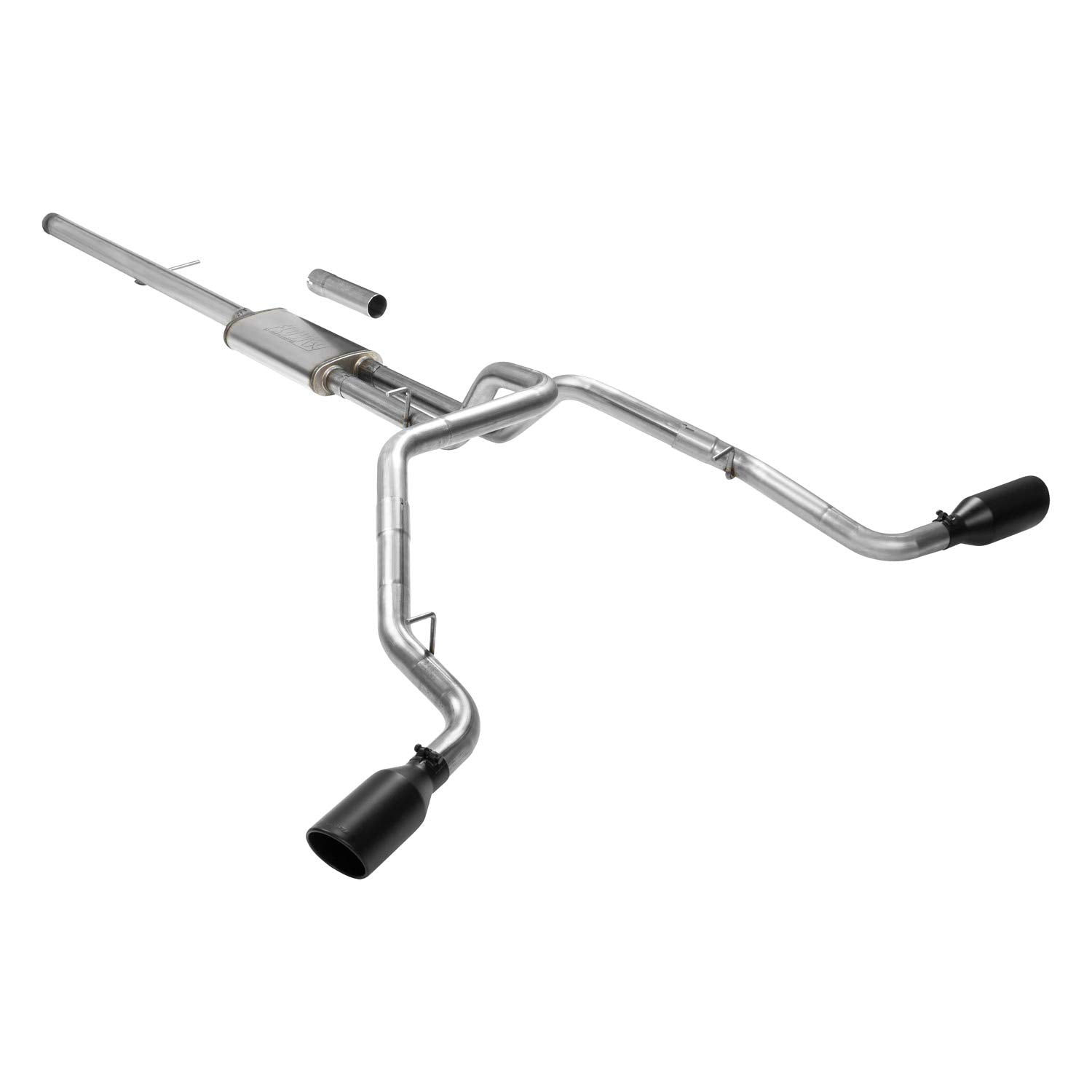Flowmaster 717893 Cat-Back FlowFX Exhaust Kit Dual Side Exit 2.5 Inch 409 Stainless Steel 4.5 Inch Black Ceramic Tips Compatible with 2019-2024 Chevy Silverado GMC Sierra 1500 Crew Double Cab 5.3L