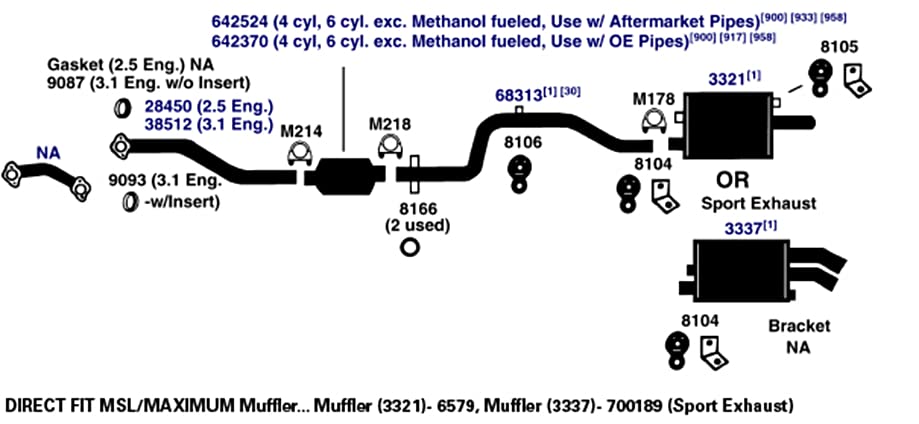 Exhaust Muffler AP Exhaust Products 3321