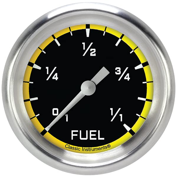 AX309YAPF Classic Instruments AutoCross Yellow 2-5/8" Fuel Gauge
