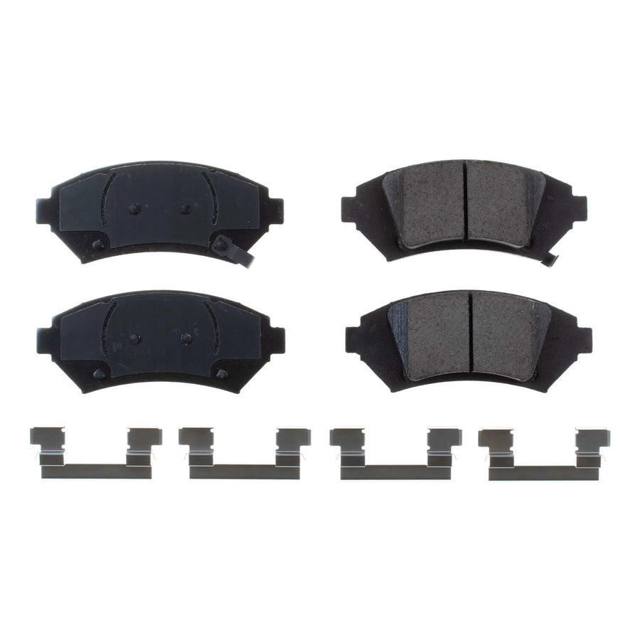 Power Stop Brake Kit Front For Buick LeSabre 2005 |Park Avenue 2005 |Cadillac DeVille 2005 |Chevrolet Impala 2005 |Monte Carlo 2005 - Ceramic Brake Pads With Installation Hardware, 17-1076