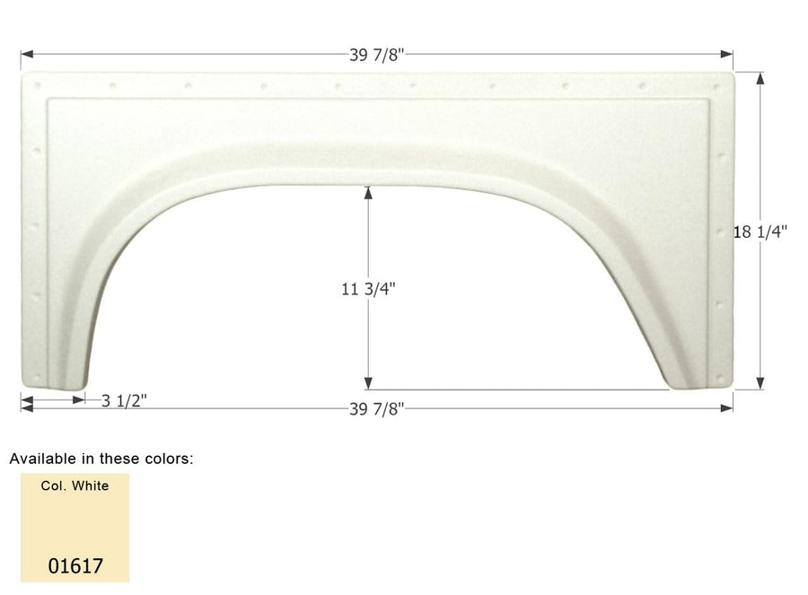 Single Axle Fender Skirt Icon 15265 FS381 (RH) - Colonial White