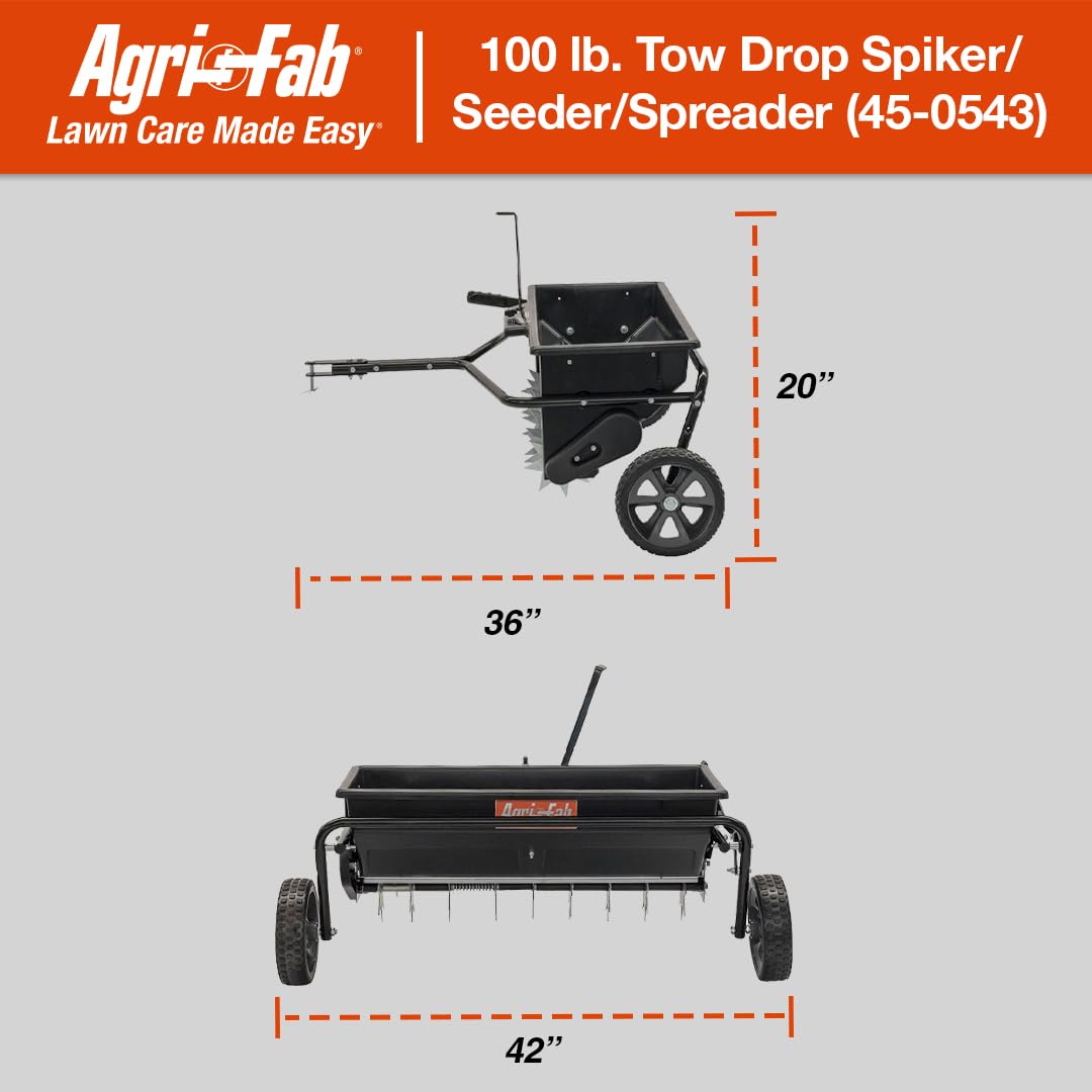 100 lb. Agri-Fab Tow Spiker/Seeder/Spreader, Black