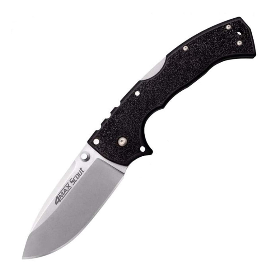 4-Max Cold Steel Scout Folding Knife with Tri-Ad Lock and G-10 Handle, One Size, Black