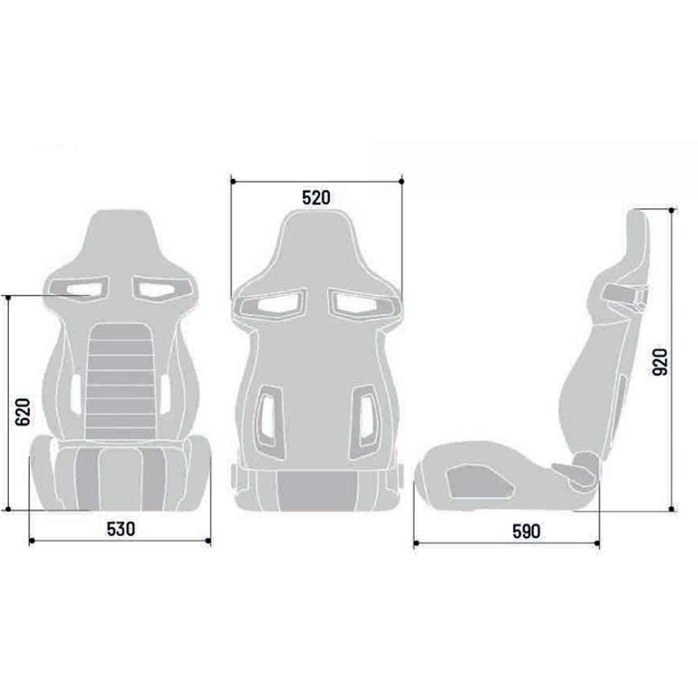 Black/Grey Sparco Sport Seat R333 - Reclinable