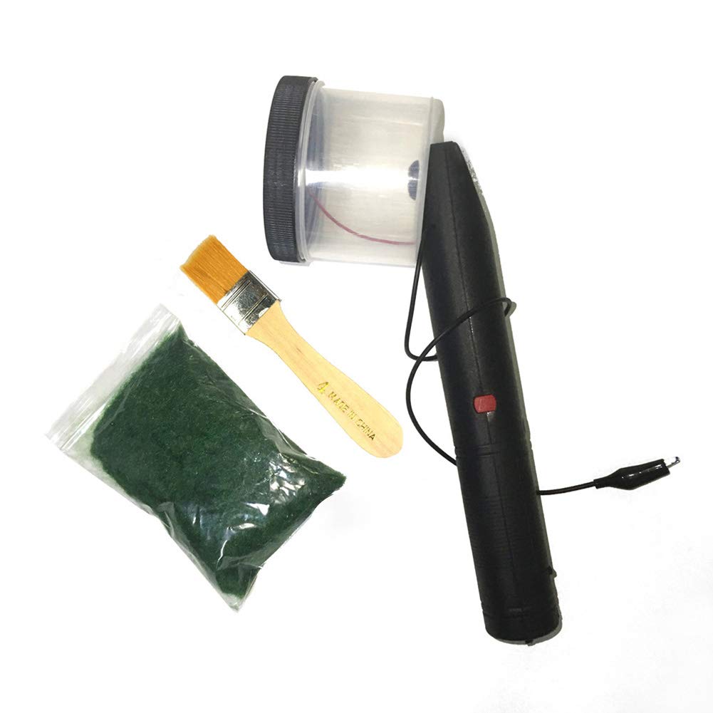 beiyoule Mini Static Grass Flocking Applicator Portable Electrostatic Flocking Machine with Antiskid Handle for DIY Scenic Modelling Sand Table - 320 x 120 x 120mm