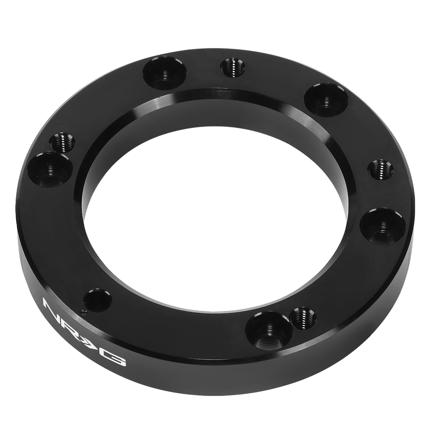 NRG Innovations Universal Steering Wheel 1/2" Spacer, 6061 Aluminum Hub Spacer w/Horn Space, 6x70mm Bolt Patterns 6 Hole to 5 Hole Adapter, Black, NRG-SRK-65BK