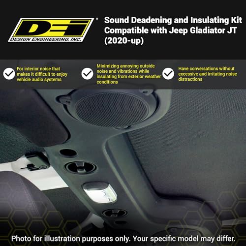 Sound Deadening and Insulating Headliner Kit DESIGN ENGINEERING Compatible with Jeep Gladiator JT (2020-up) - Max Insulation Headliner Sound Deadener Accessories