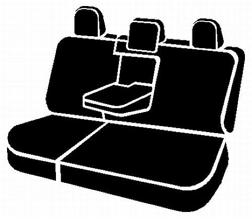Gray FIA SL62-63 Custom Fit Rear Seat Cover, Split Seat 60/40 - Leatherette (Black w/Gray Center Panel)