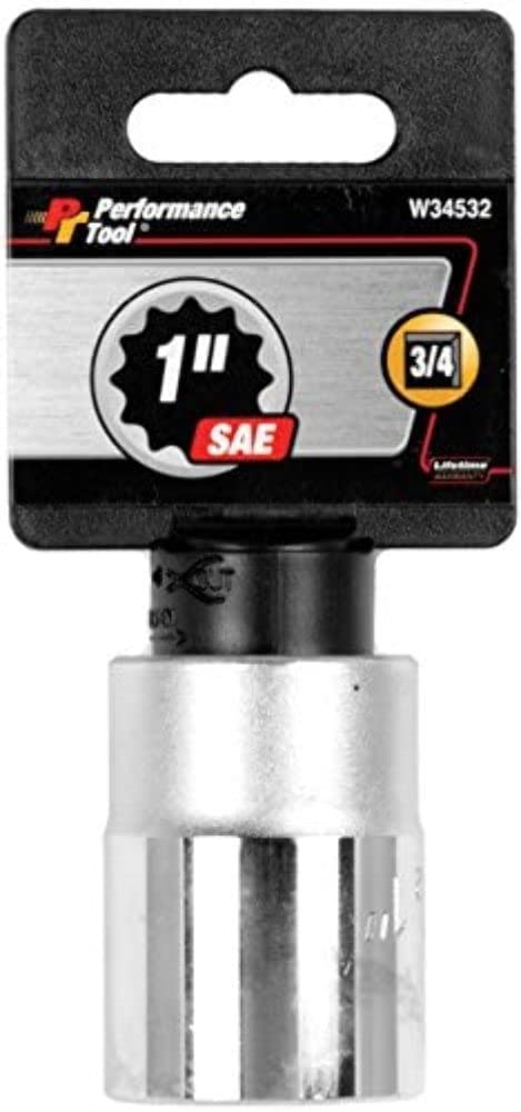 3/4-Inch Drive Performance Tool W34532 12-Point SAE Standard Socket, 1-Inch