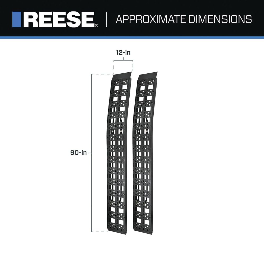 Heavy Duty Reese Loading Ramp, 12 Inch x 90 Inch, 3,000 lbs. Capacity, Pair