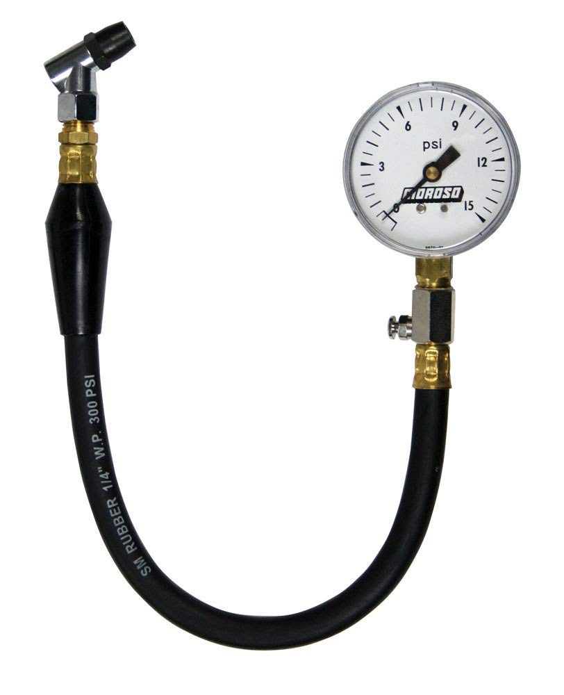 Tire Pressure Gauge Moroso 89550, Dial Type, 0-15 psi