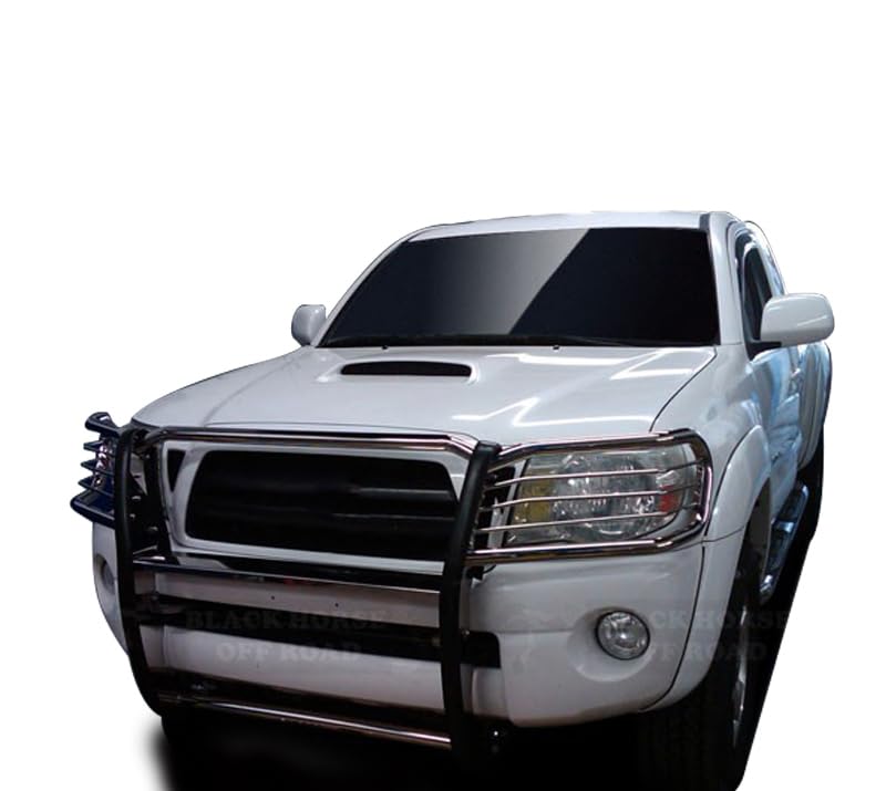 Bumper Guard Black Horse Grille brush Modular Stainless Steel Compatible with 2005-2015 Toyota Tacoma-17A096400MSS