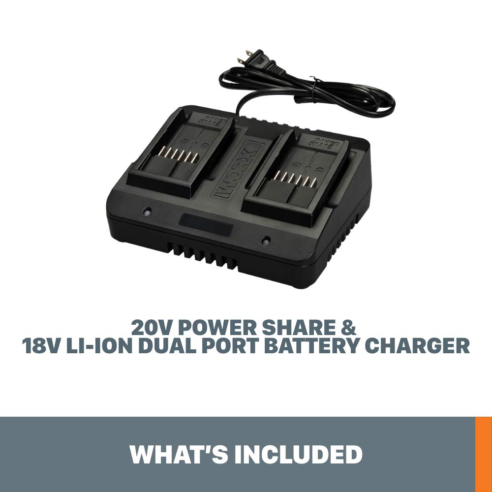 Worx 20V Li-ion Dual Port WA3770 2 Hour Charger