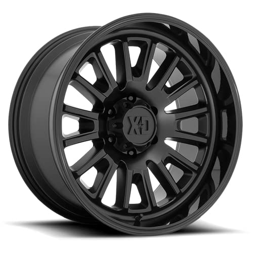 XD Wheels Xd864 Satin Black Rover with Gloss Black Lip Wheel Alloy Steel (22 x 12. inches /8 x 125 mm, -44 mm Offset)