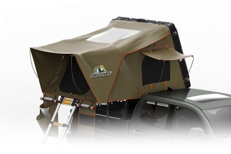 Tuff Stuff TS-RTT-CS2-BK Overland™ Alpha II Hard Top Side Open Tent; Black; 2 Person