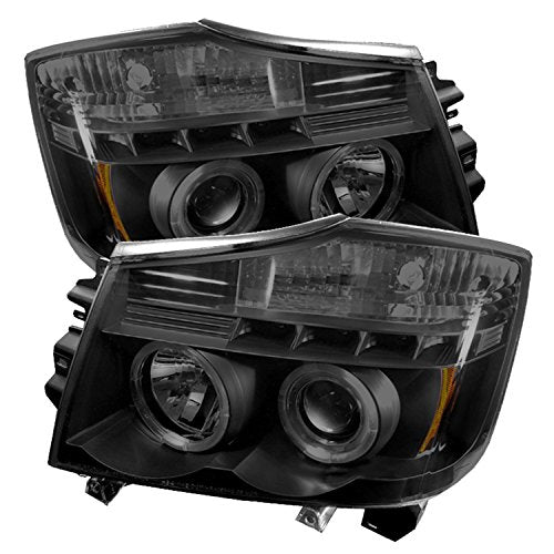 Nissan Titan LED Halo Projector Headlight Spyder Auto PRO-YD-NTI04-HL-BSM