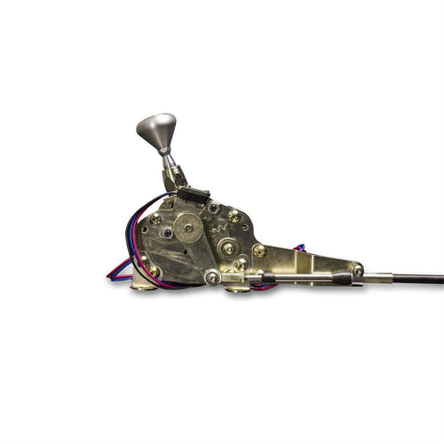 ES Shifter Lokar Performance Products ES4R70WHRB Ford Aode/4R70W Chrome 4" Straight Lever Round Black Knob