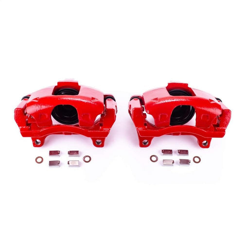 Power Stop S5044A Front Pair of High-Temp Red Powder Coated Calipers For Dodge Journey 2009-2012 [Model Specific]