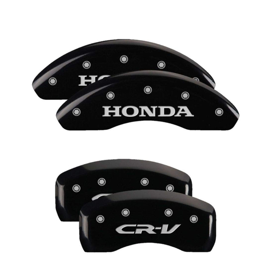 MGP Caliper Covers Black Powder Coat Finish 20001SCRVBK Engraved Caliper Cover with Silver Characters, Set of 4 "Honda/CR-V"