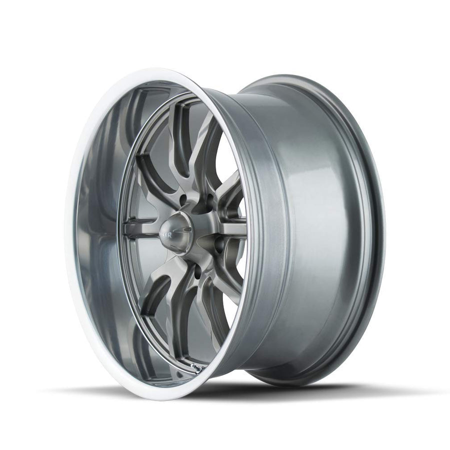 Grey/Polished Lip RIDLER 650 Wheel (17 x 8. inches /5 x 120 mm, 0 mm Offset)